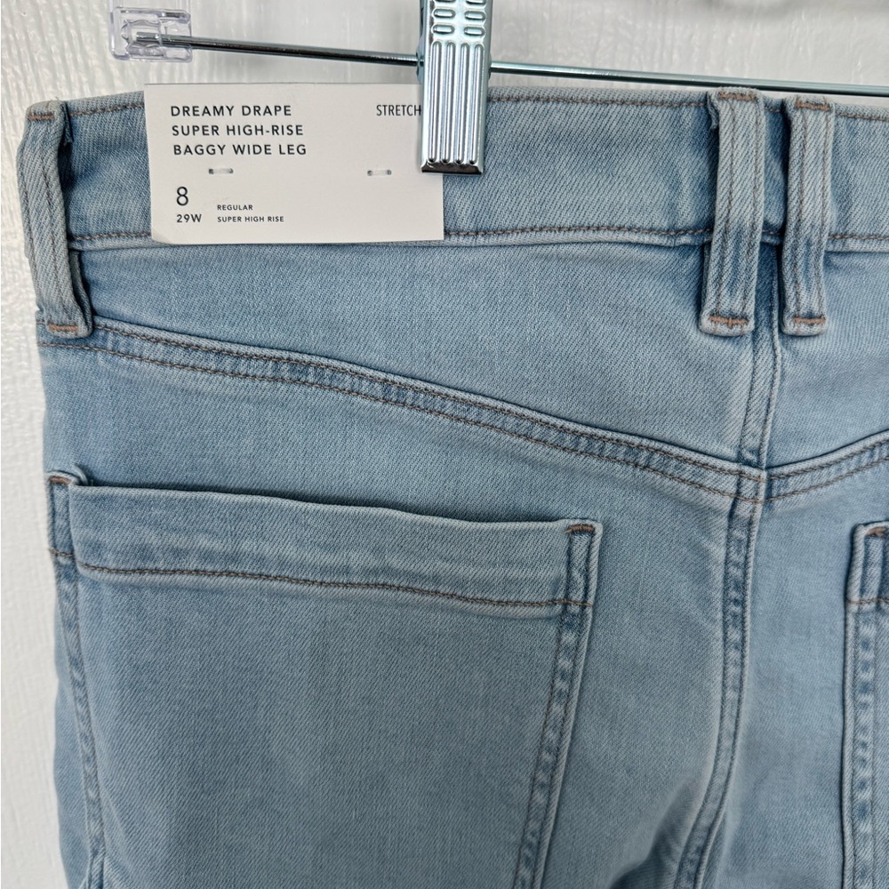 Light Blue Wide-Leg Women's Jeans - Picture 6 of 6